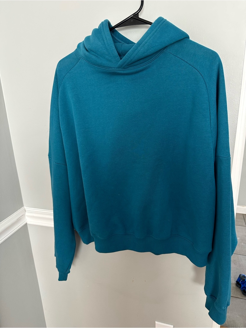 DSG - Classic Fleece Crop Hoodie - Dark Teal Blue